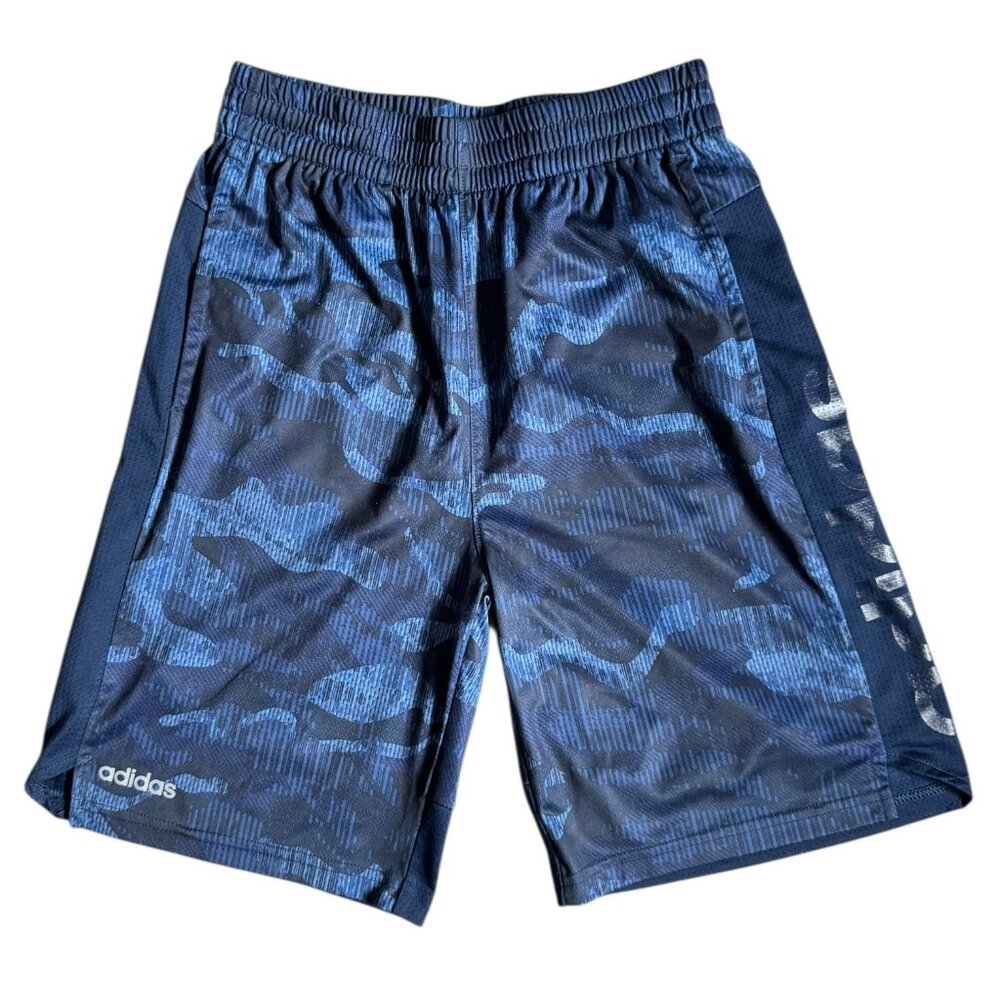 Adidas Navy Blue Camo Youth Shorts Size L 14/16 - EUC